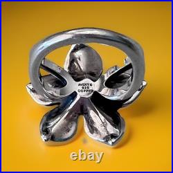 James Avery Sterling Silver Copper Flower Ring 925 Signed Floral Jewelry