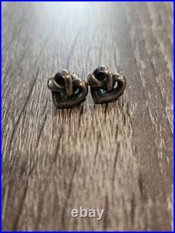 James Avery Sterling Silver Delicate Heart Knot Ring and Stud Earrings Set