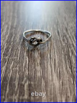 James Avery Sterling Silver Delicate Heart Knot Ring and Stud Earrings Set