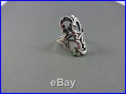 James Avery Sterling Silver Double Heart Scroll Ring Sz 5.5