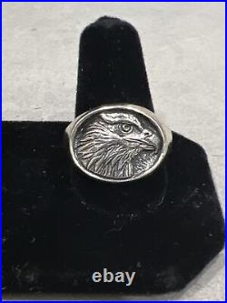James Avery Sterling Silver Eagle Head Ring. Retired. Size 10