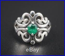 James Avery Sterling Silver Emerald Spanish Lace Ring Size 6.5 RG-1245 RS1856