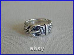 James Avery Sterling Silver Floral Belt Ring Sz 6.5