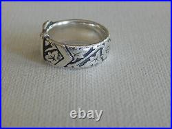 James Avery Sterling Silver Floral Belt Ring Sz 6.5