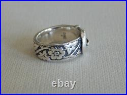 James Avery Sterling Silver Floral Belt Ring Sz 6.5