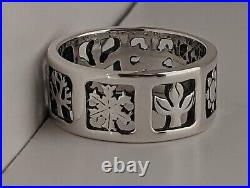 James Avery Sterling Silver Four Seasons Band Ring 5.1g Sz 6.75 Great Condition
