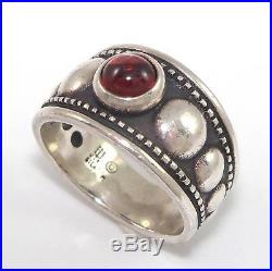 James Avery Sterling Silver Garnet Bead Ring Size 7.5 LQ43-G