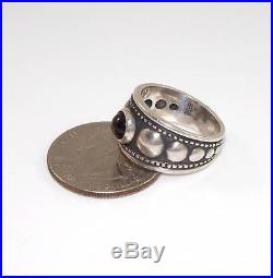 James Avery Sterling Silver Garnet Bead Ring Size 7.5 LQ43-G