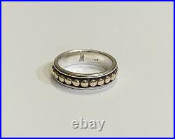 James Avery Sterling Silver HTF 14k Dot Bead Band Ring Size 7.5