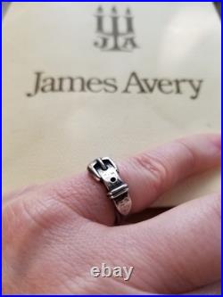 James Avery Sterling Silver Hammered Buckle Ring Retired Size 5.5