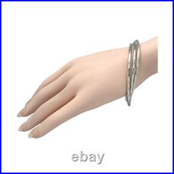 James Avery Sterling Silver Hammered Triple Ring Bangle 8 Bracelet 34gr #4125