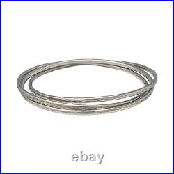 James Avery Sterling Silver Hammered Triple Ring Bangle 8 Bracelet 34gr #4125