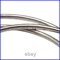 James Avery Sterling Silver Hammered Triple Ring Bangle 8 Bracelet 34gr #4125