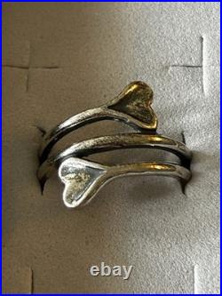 James Avery Sterling Silver Hearts Embrace Ring/Size 7.5 Free Shipping