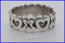James Avery Sterling Silver Hugs And Kisses Size 6.5 Ring Retired