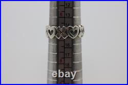 James Avery Sterling Silver Hugs And Kisses Size 6.5 Ring Retired