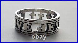 James Avery Sterling Silver I LOVE JESUS ring Size 8.5