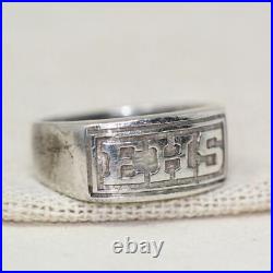 James Avery Sterling Silver Initials EHS Signet Ring size 7.5