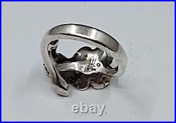 James Avery Sterling Silver Ladybug and Dogwood Flower Ring Size 3.5
