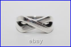 James Avery Sterling Silver Large X Cross Over Ring Size 11.5 Pre Owned