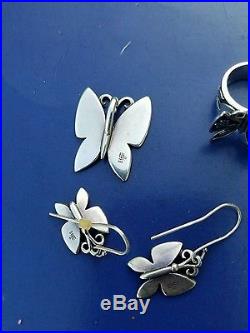 James Avery Sterling Silver MARIPOSA SET Pendant / EARRINGS AND RING