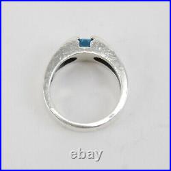 James Avery Sterling Silver MERIDIAN RING with BLUE TOPAZ Size 5 Retired