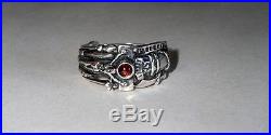 James Avery Sterling Silver Martin Luther Garnet Ring size 7.5