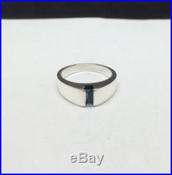 James Avery Sterling Silver Meridian Ring w Blue Topaz Size 7