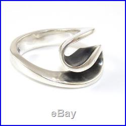 James Avery Sterling Silver Modernist Abstract Retired Rare Wave Ring Size 7