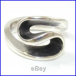 James Avery Sterling Silver Modernist Abstract Retired Rare Wave Ring Size 7