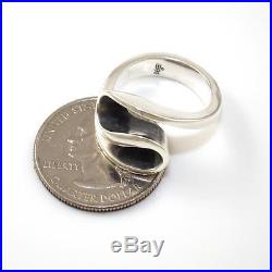 James Avery Sterling Silver Modernist Abstract Retired Rare Wave Ring Size 7