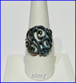 James Avery Sterling Silver Open Sorrento Scroll Ring Sz 9
