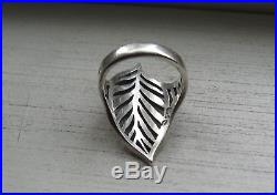 James Avery Sterling Silver Open Work Designed Leaf Ring Size 6