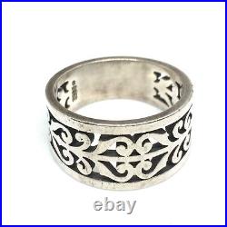 James Avery Sterling Silver Openwork Band Ring Filigree Design Size 6.75 925