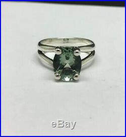 James Avery Sterling Silver Oval Prasiolite Ring Size 8