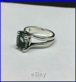 James Avery Sterling Silver Oval Prasiolite Ring Size 8