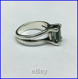 James Avery Sterling Silver Oval Prasiolite Ring Size 8