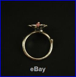 James Avery Sterling Silver PINK BLOSSOM Ring 4.9g Size 8 Retired