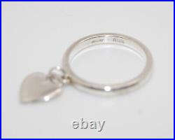 James Avery Sterling Silver PUFFED HEART DANGLE RING Size 5.75 Retired