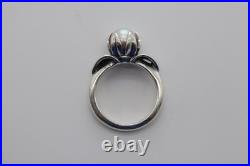 James Avery Sterling Silver Pearl Flower Ring Size 6 Retired Pre Owned