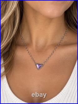 James Avery Sterling Silver Purple Heart Lab-Created Gemstone Necklace New Box