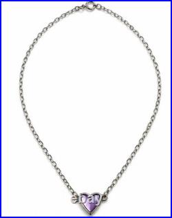 James Avery Sterling Silver Purple Heart Lab-Created Gemstone Necklace New Box