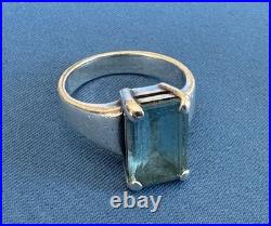 James Avery Sterling Silver Retired Bella Blue Topaz Ring Size 6.25