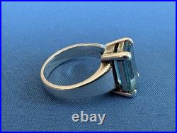 James Avery Sterling Silver Retired Bella Blue Topaz Ring Size 6.25
