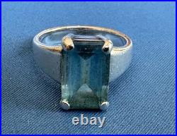 James Avery Sterling Silver Retired Bella Blue Topaz Ring Size 6.25