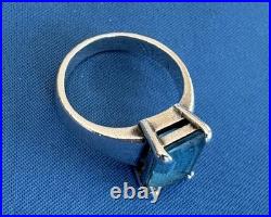James Avery Sterling Silver Retired Bella Blue Topaz Ring Size 6.25