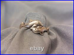 James Avery Sterling Silver Retired Double Dolphin Ring
