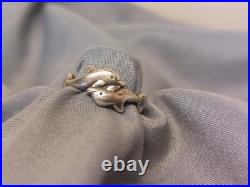 James Avery Sterling Silver Retired Double Dolphin Ring