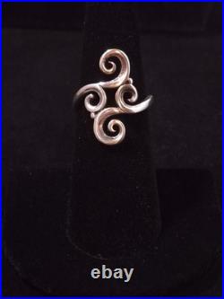 James Avery Sterling Silver Retired Filigree Open Scroll Ring, Size 6.5