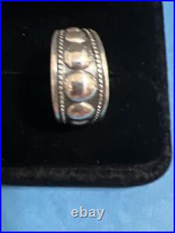James Avery Sterling Silver Retired Graduated Beaded Ring Size 7.5